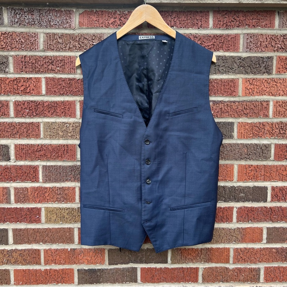Express Navy Blue Men’s Suit Button Vest